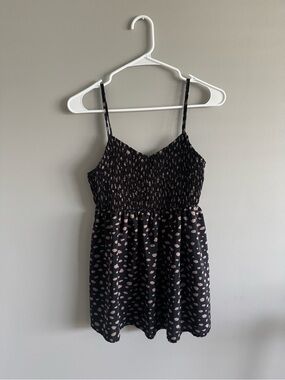 Perfect Peach Black & Blush Polka Dot Smocked Cami Top